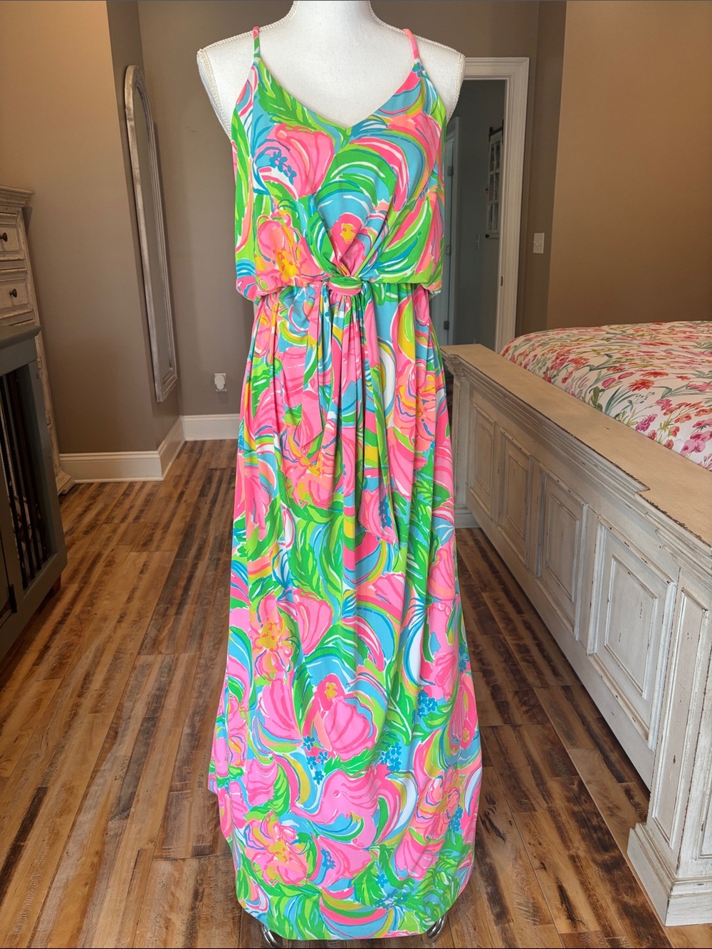 Lilly Pulitzer Rosa Maxi Dress in 
“So A Peeling” print size medium